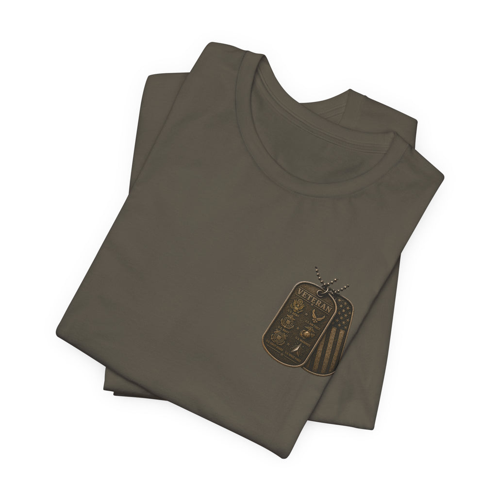 Veteran Dog Tags T-Shirt — 'I Am A Veteran' Patriotic Military Tribute Tee