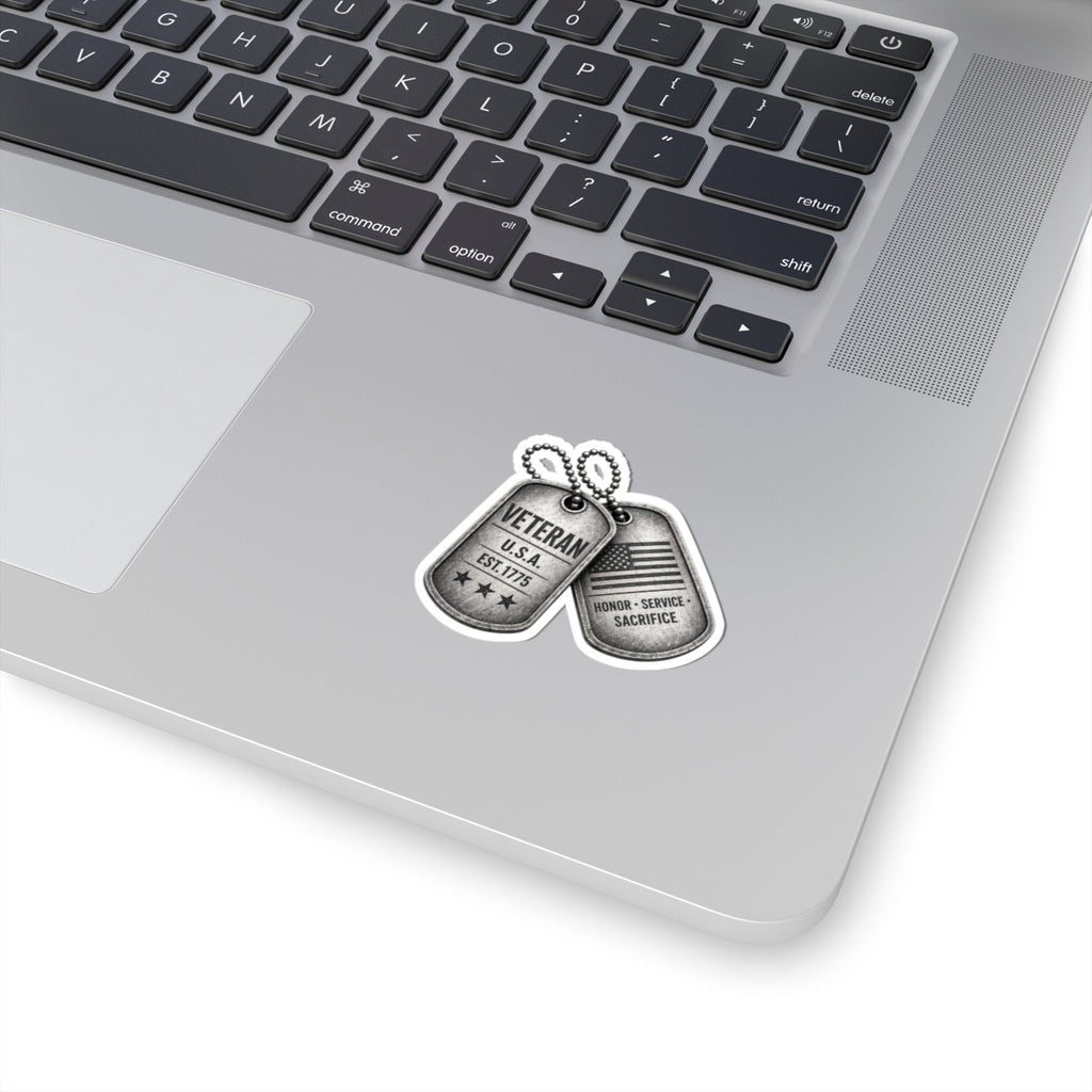 Veteran Dog Tag Stickers — Kiss-Cut Patriotic Honor & Service Decals