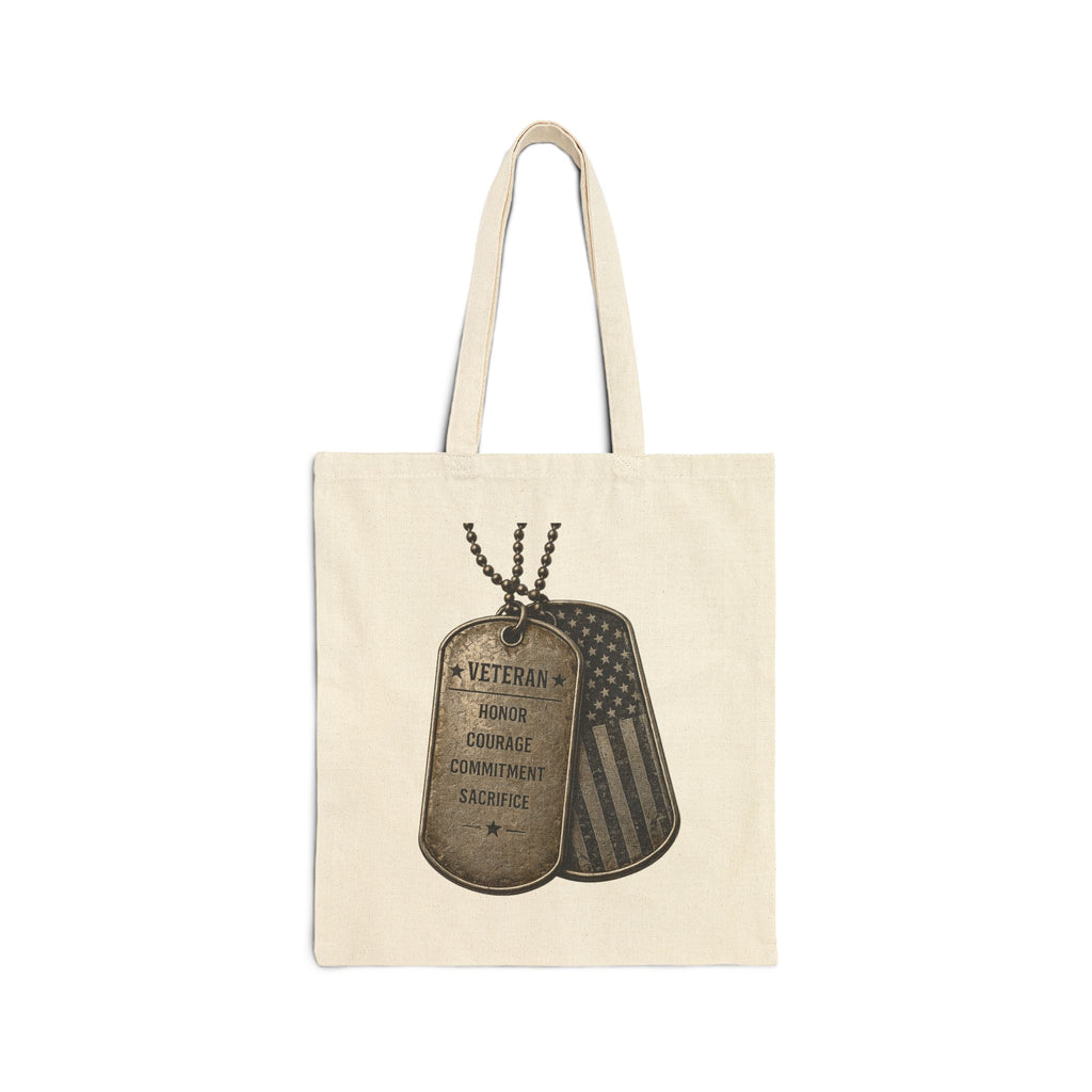 Veteran Tribute Tote Bag — 'I Am a Veteran' Canvas Grocery & Memorial Bag