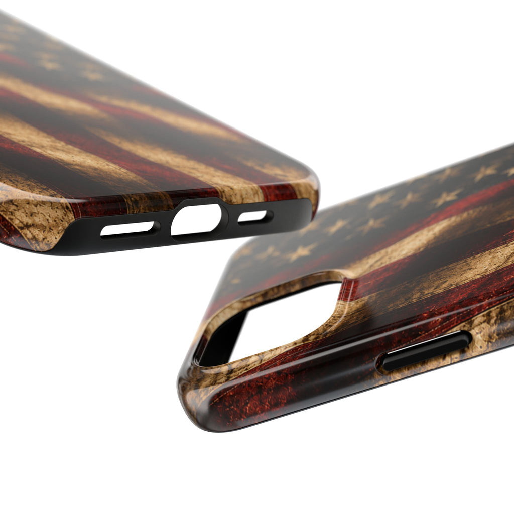 Distressed American Flag Tough Phone Case | Patriotic iPhone Cover