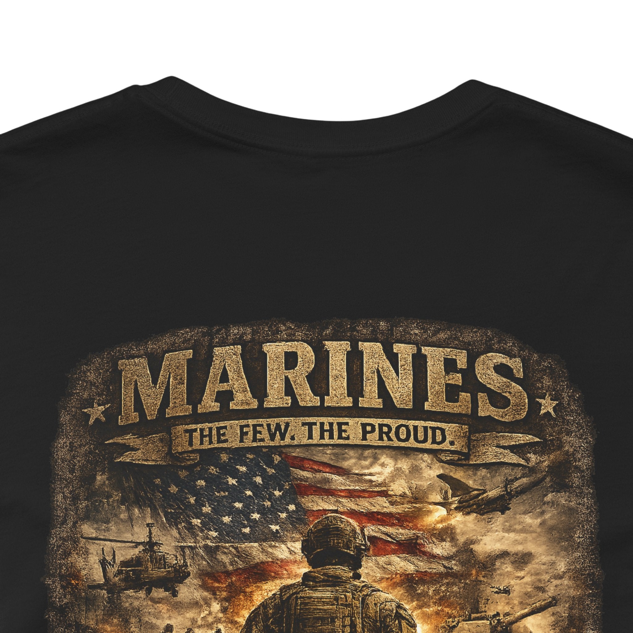 Marines Tribute Tee — Semper Fi Military Dog Tag Graphic T-Shirt