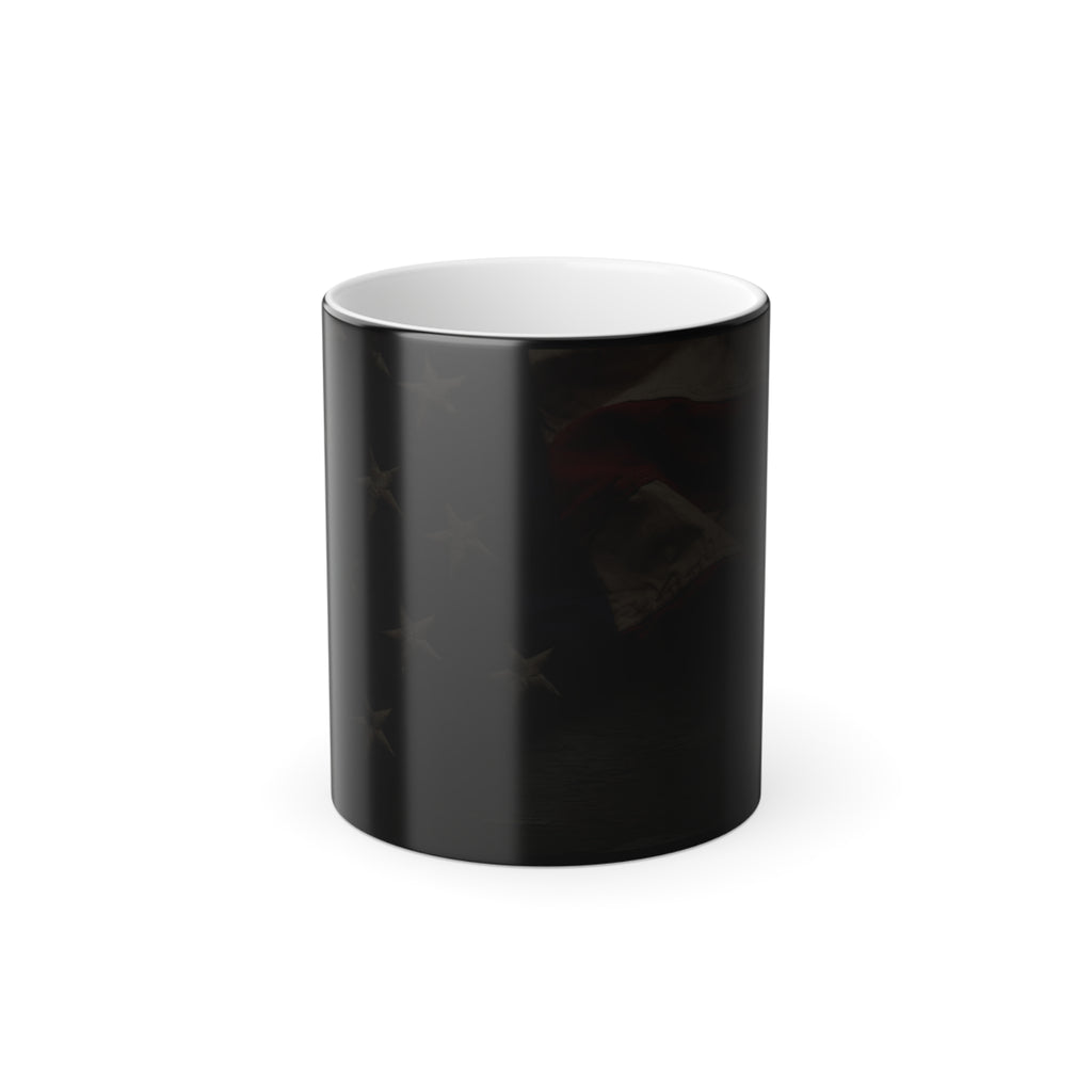 American Flag Color-Changing Mug — 11oz Heat Reveal Patriotic Coffee Cup