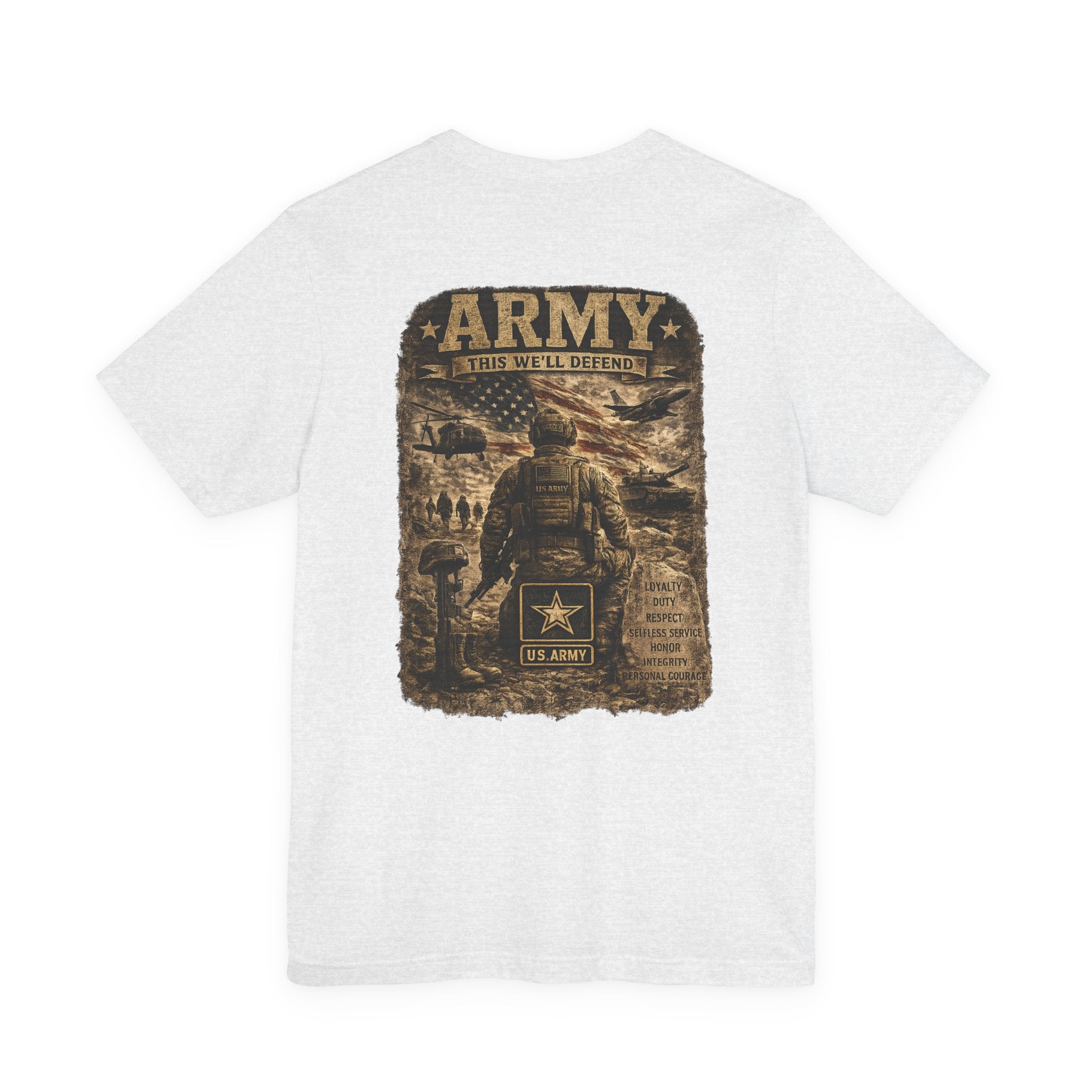 Army soldier silhouette Tee | Military dog tags design, US Army back print