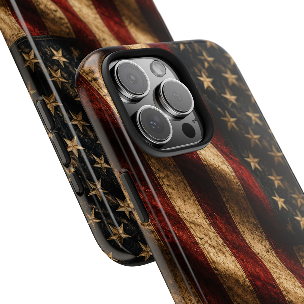 Distressed American Flag Tough Phone Case | Patriotic iPhone Cover