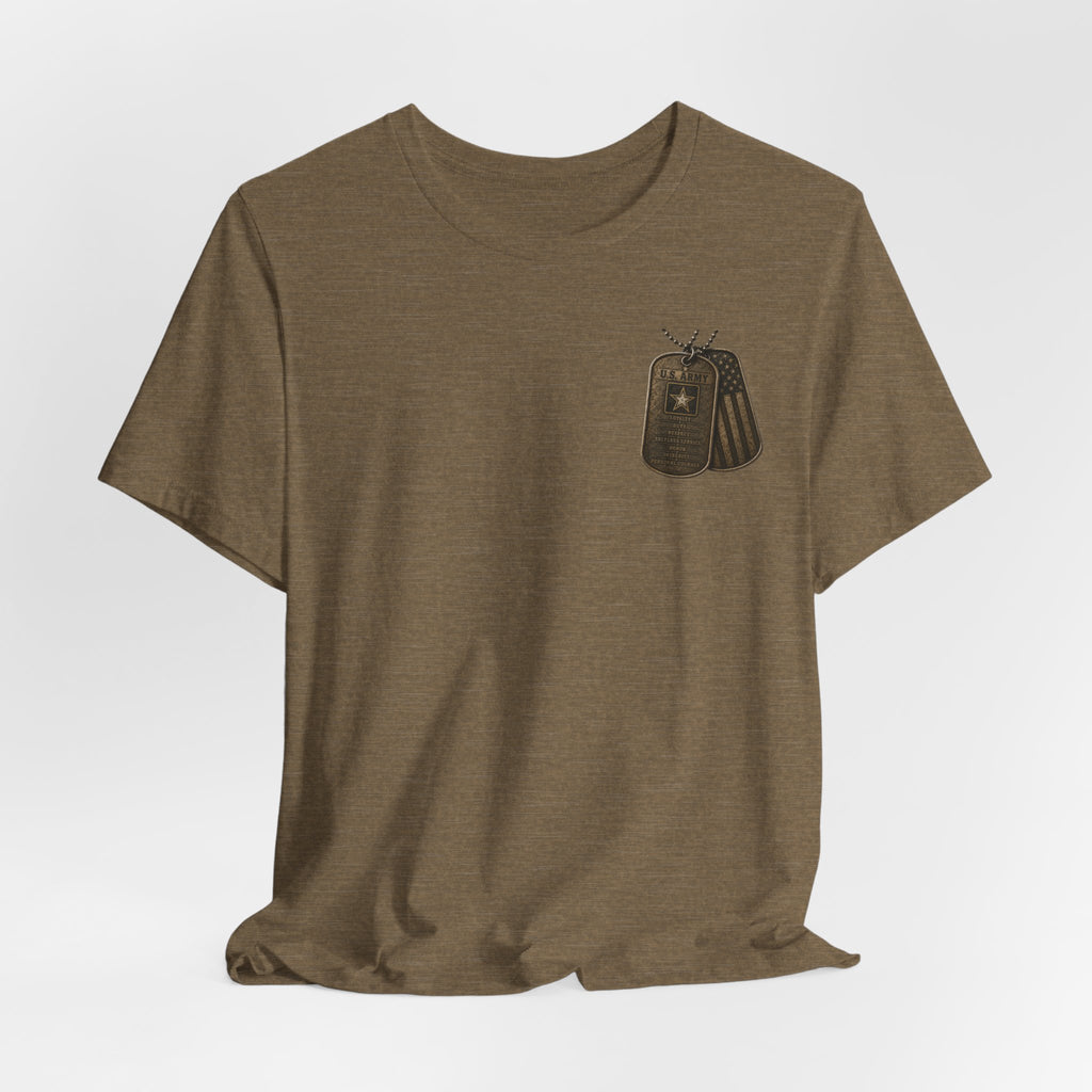 Army soldier silhouette Tee | Military dog tags design, US Army back print