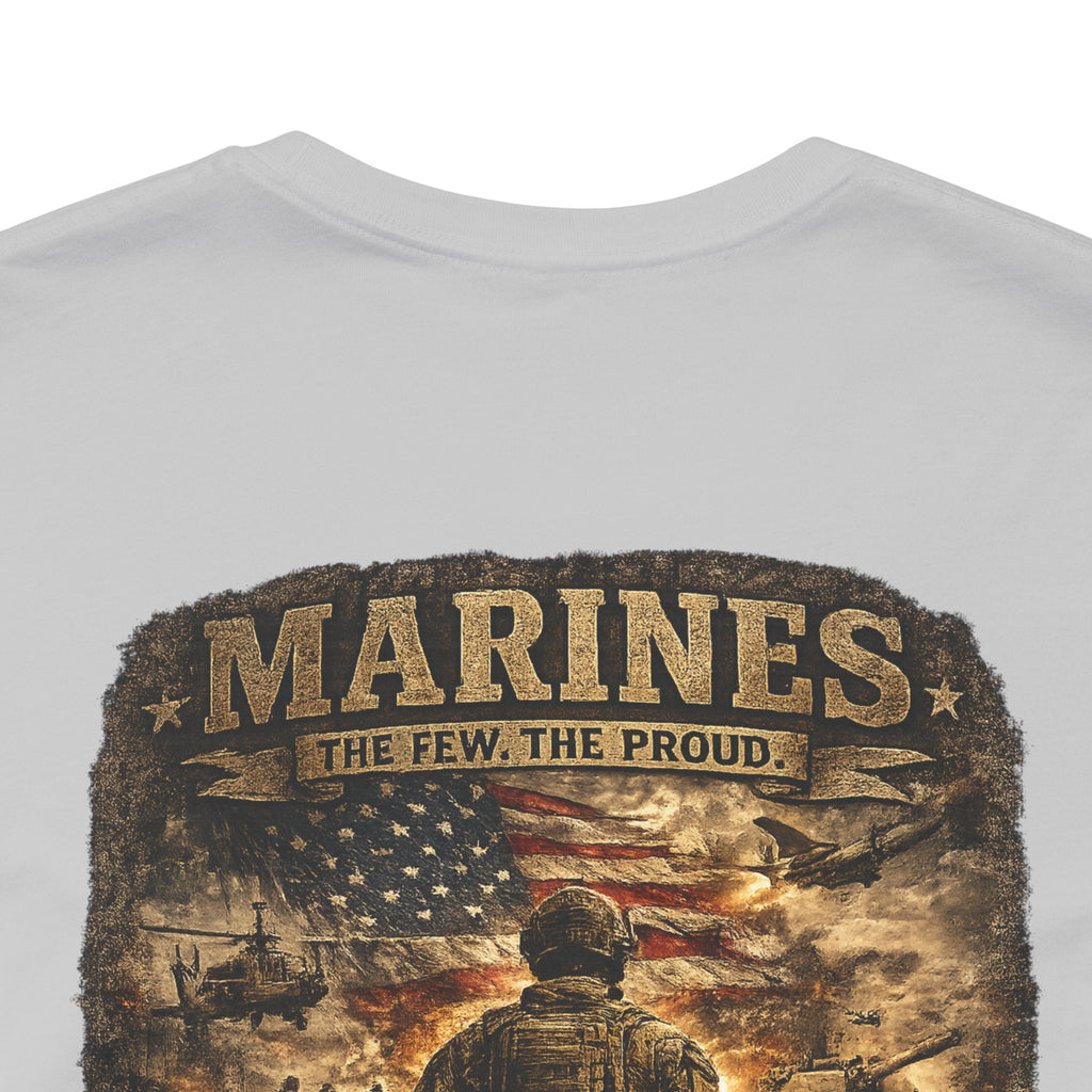 Marines Tribute Tee — Semper Fi Military Dog Tag Graphic T-Shirt