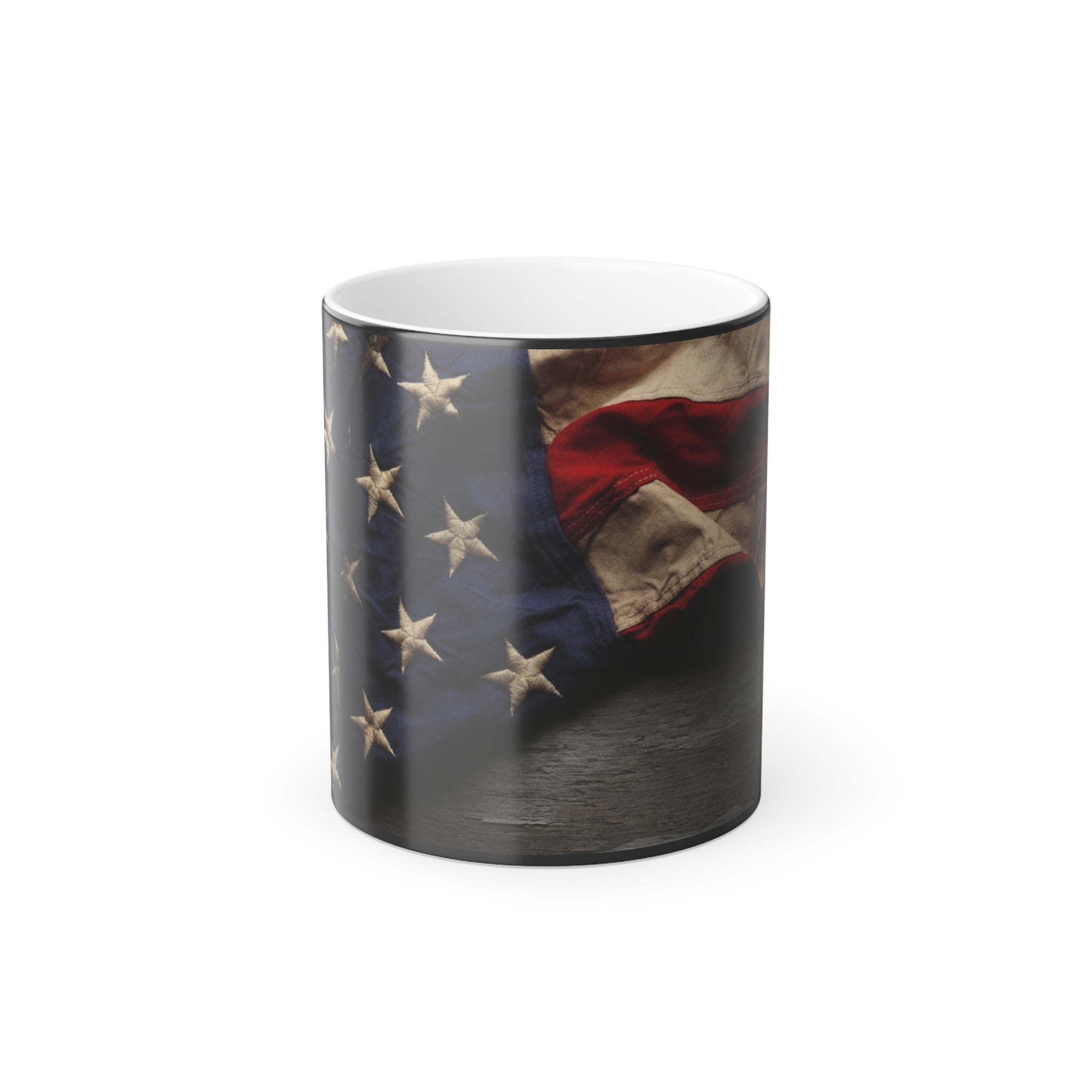 American Flag Color-Changing Mug — 11oz Heat Reveal Patriotic Coffee Cup