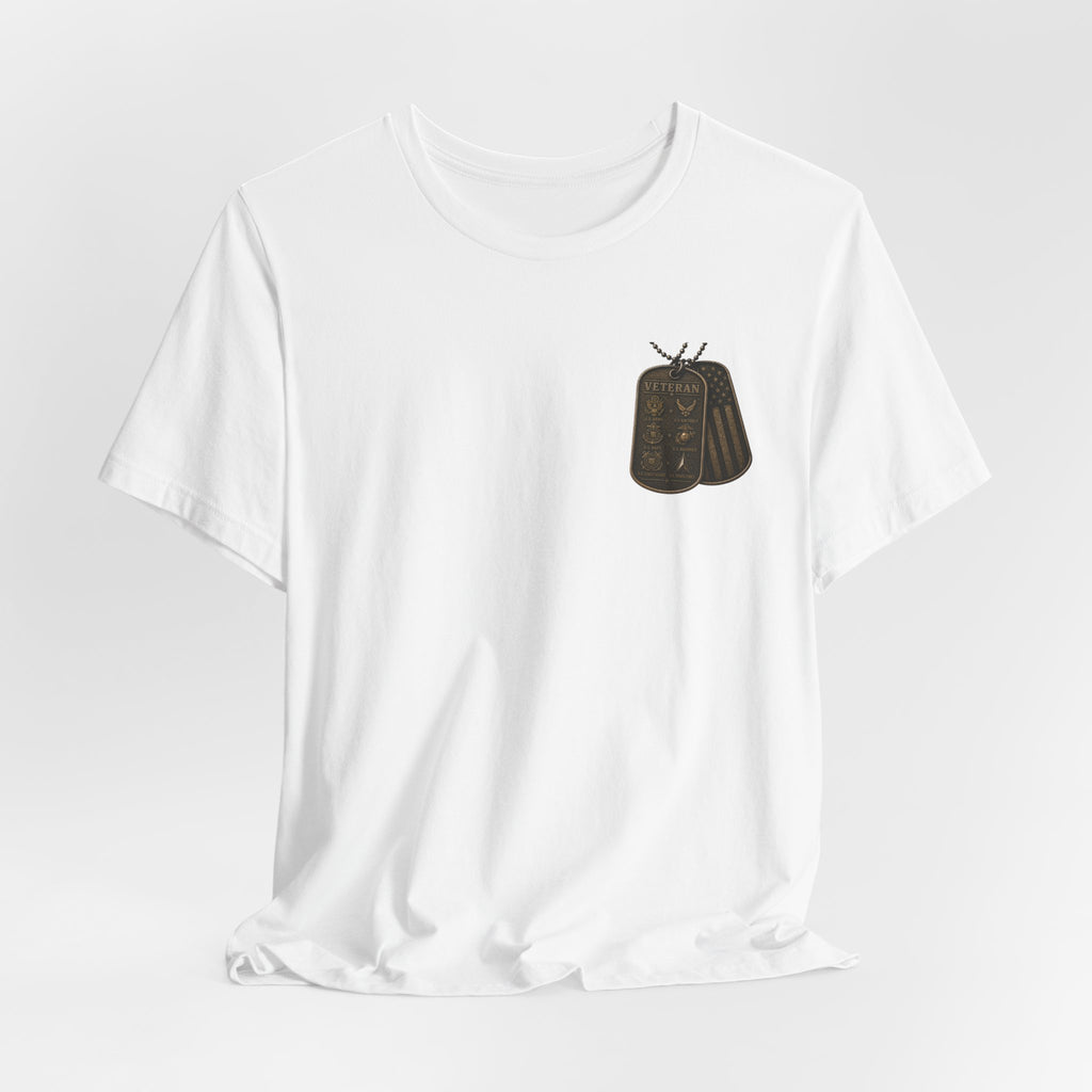 Veteran Dog Tags T-Shirt — 'I Am A Veteran' Patriotic Military Tribute Tee