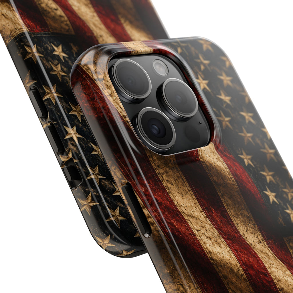 Distressed American Flag Tough Phone Case | Patriotic iPhone Cover