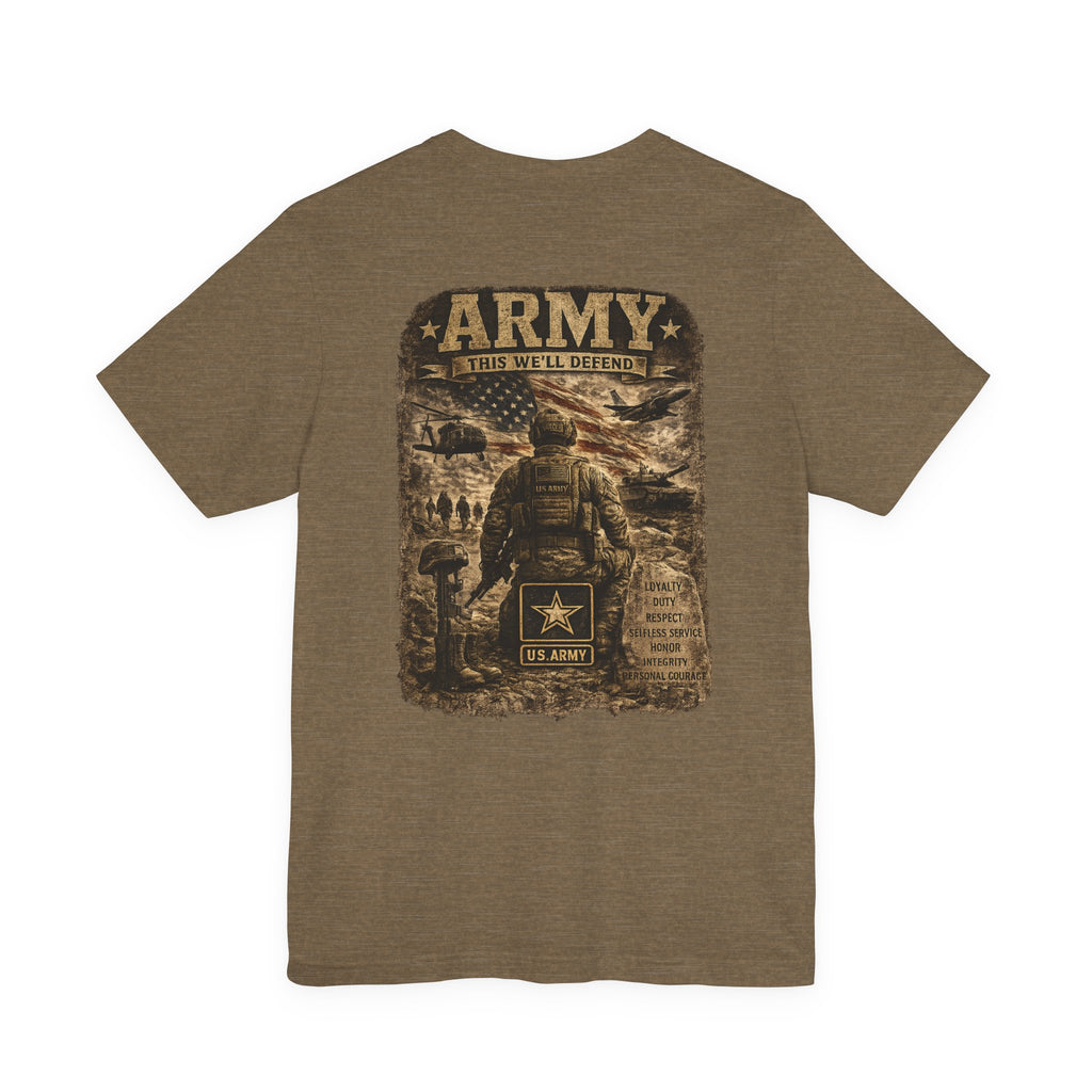 Army soldier silhouette Tee | Military dog tags design, US Army back print