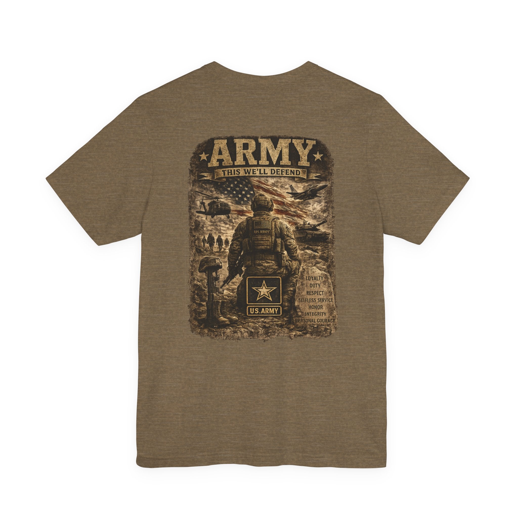 Army soldier silhouette Tee | Military dog tags design, US Army back print
