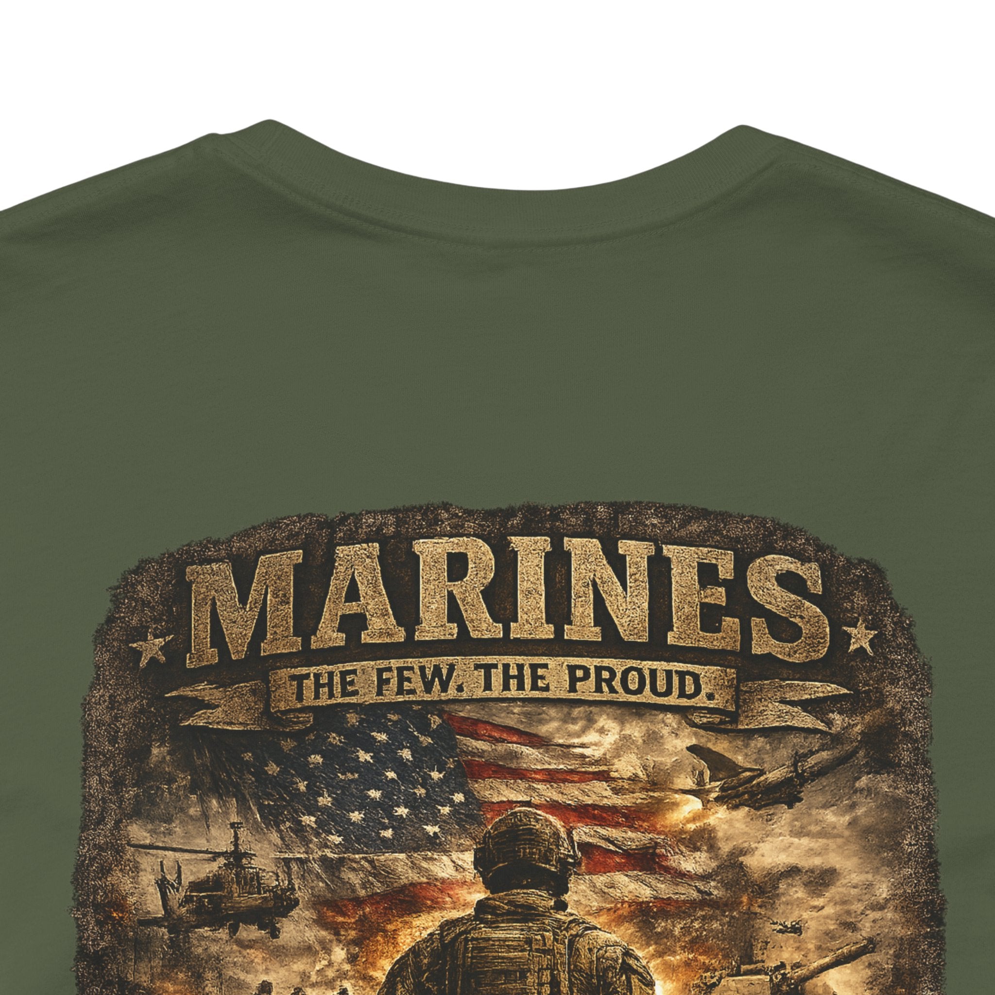 Marines Tribute Tee — Semper Fi Military Dog Tag Graphic T-Shirt