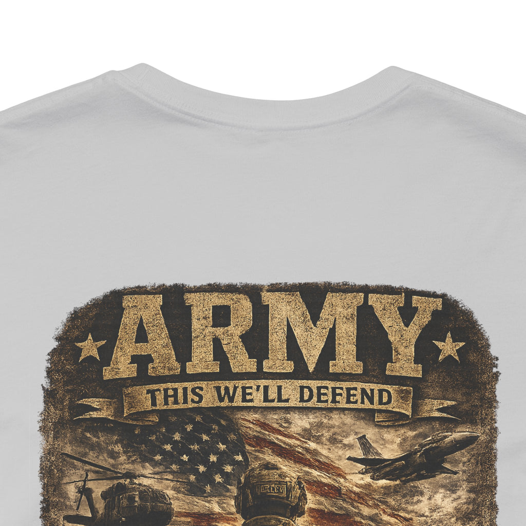 Army soldier silhouette Tee | Military dog tags design, US Army back print