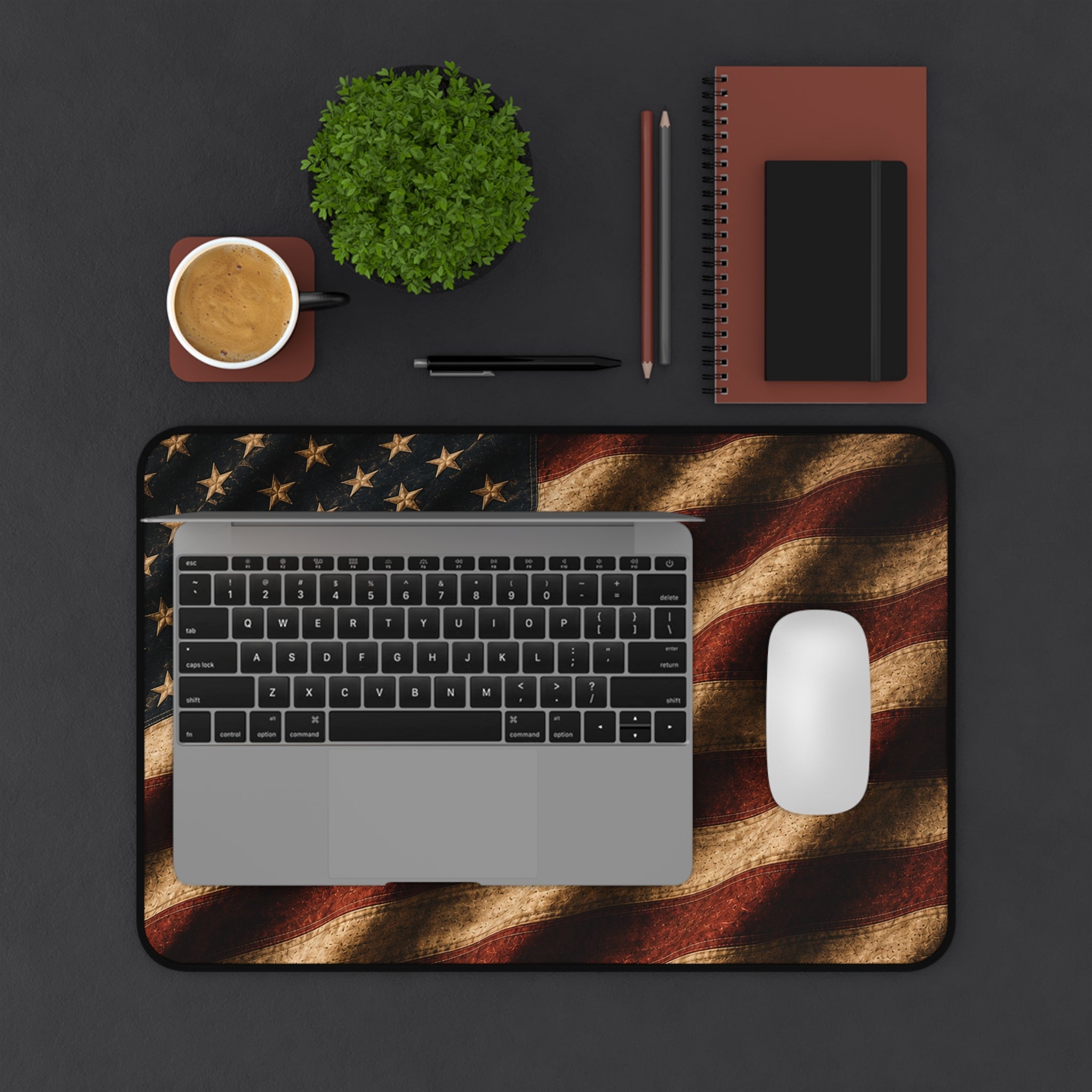 Distressed American Flag Desk Mat | Vintage USA Patriotic Mouse Pad