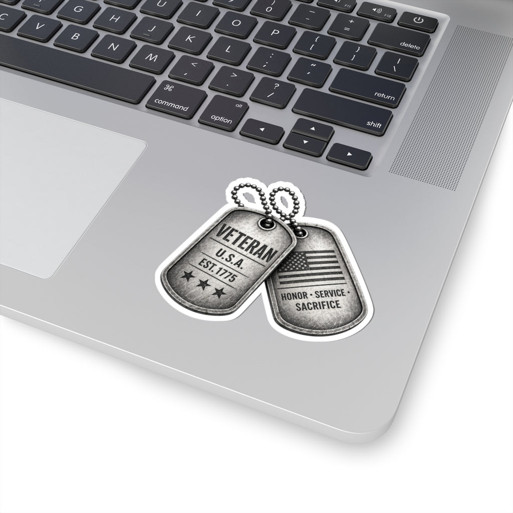 Veteran Dog Tag Stickers — Kiss-Cut Patriotic Honor & Service Decals