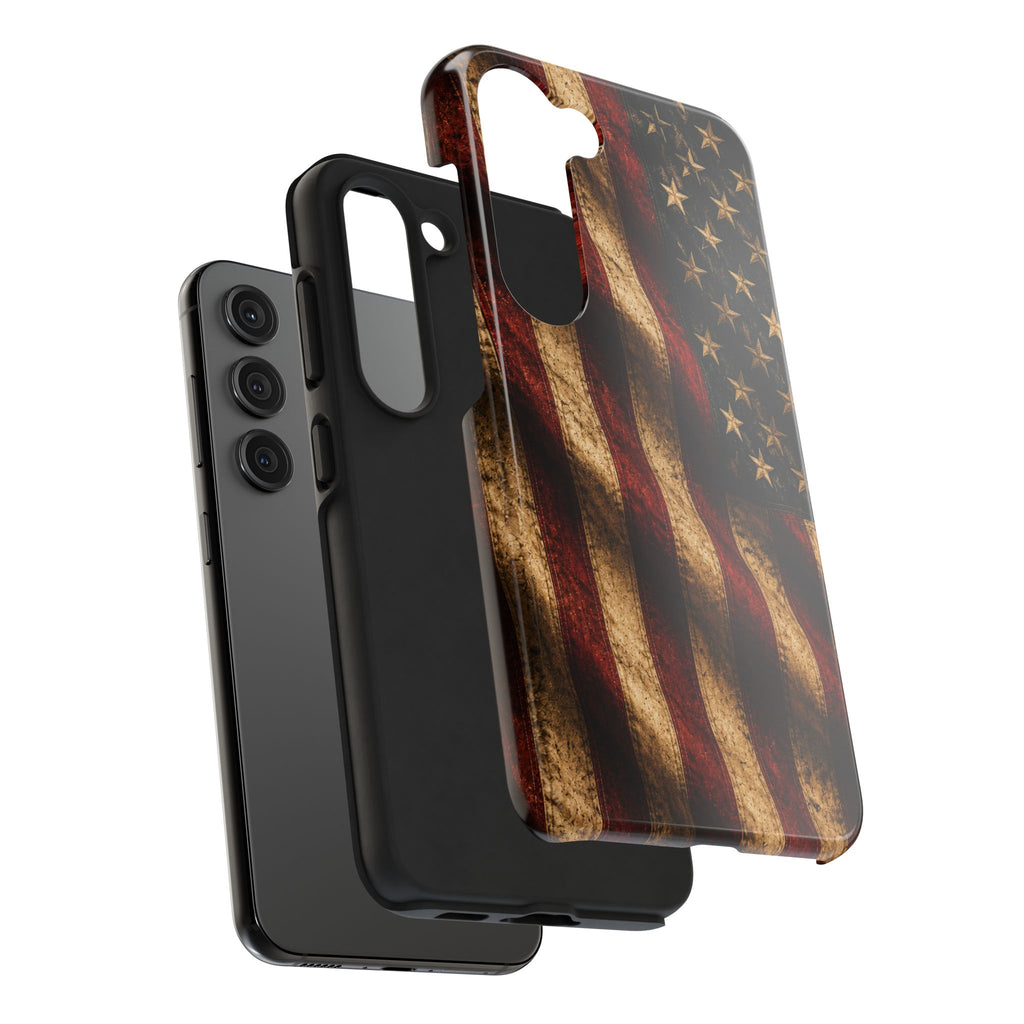 Distressed American Flag Tough Phone Case | Patriotic iPhone Cover