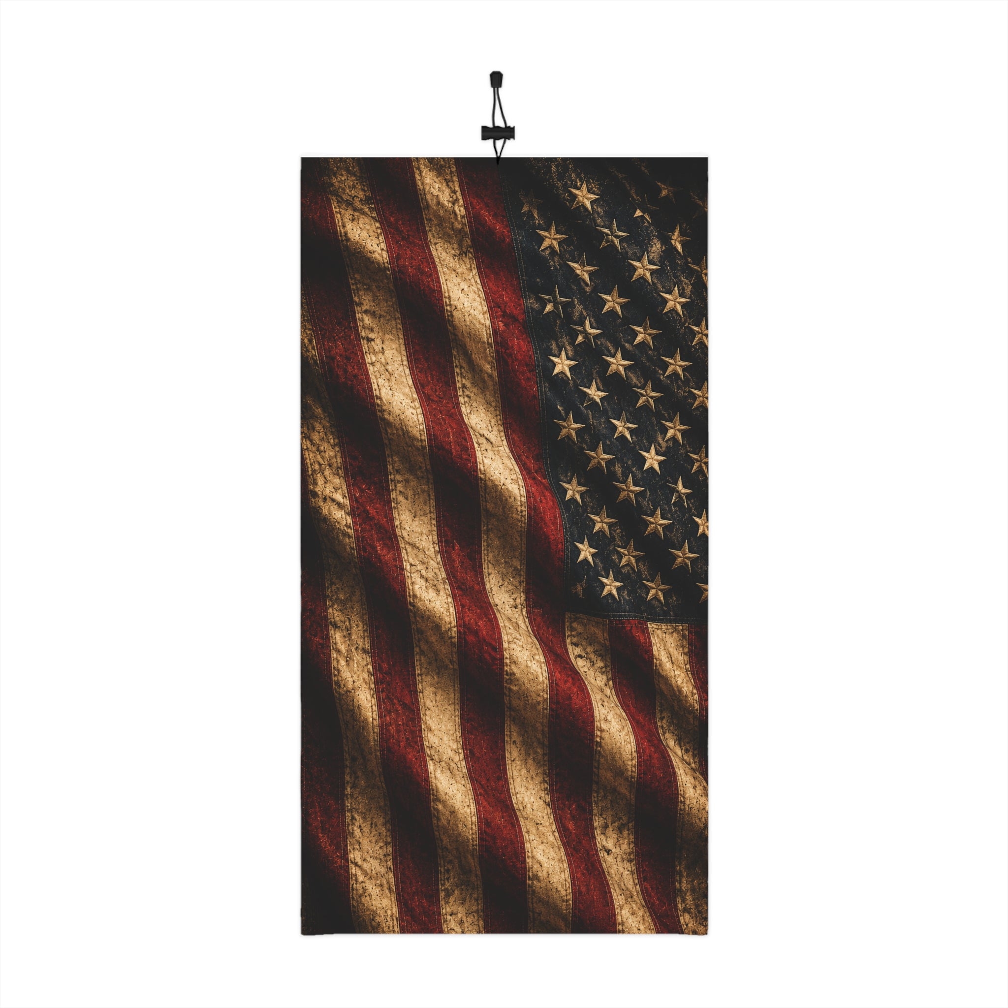 Vintage American Flag neck gaiter | Winter drawstring face scarf