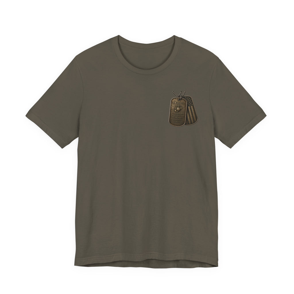 Marines Tribute Tee — Semper Fi Military Dog Tag Graphic T-Shirt