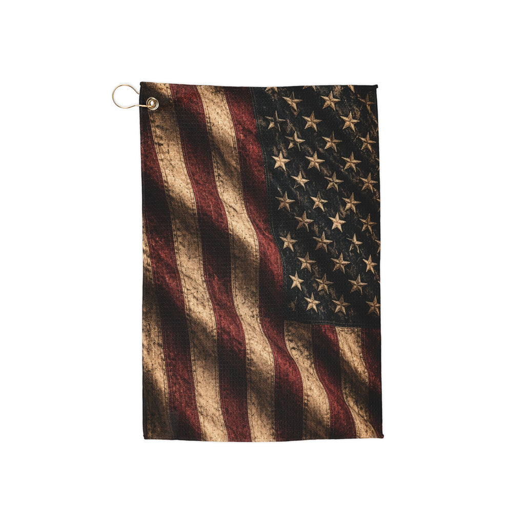 Vintage American Flag Golf Towel | Patriotic Golfing Accessory