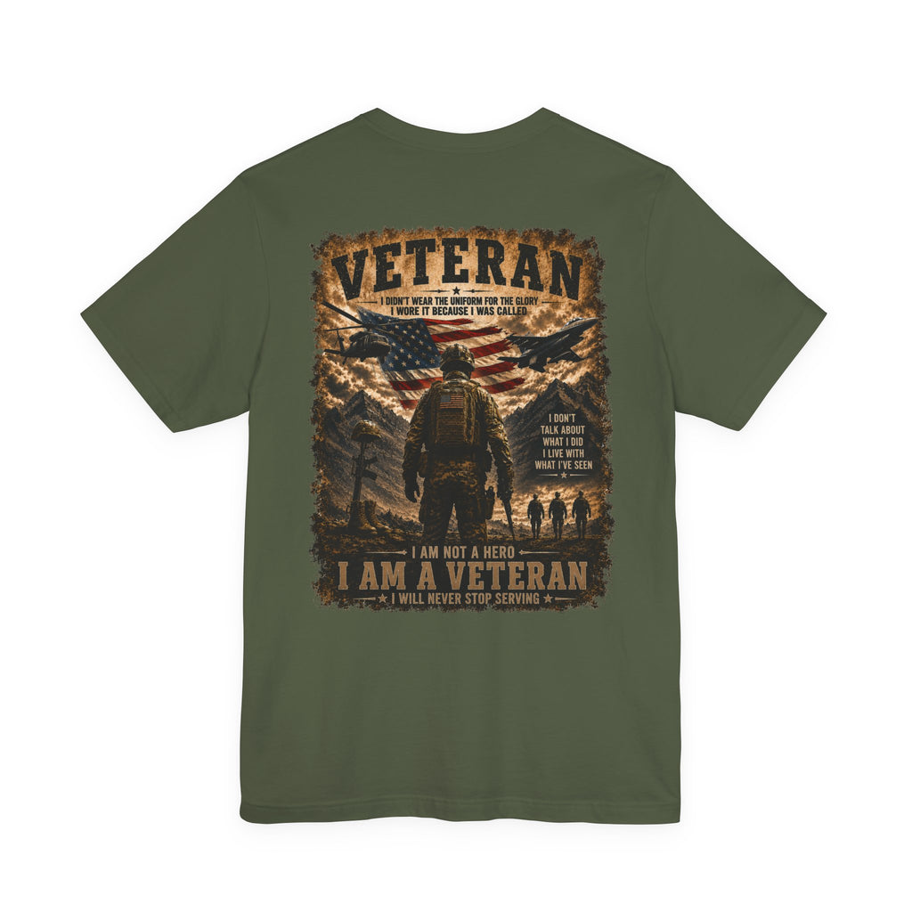 Veteran Dog Tags T-Shirt — 'I Am A Veteran' Patriotic Military Tribute Tee