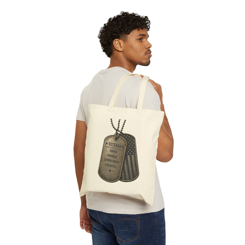 Veteran Tribute Tote Bag — 'I Am a Veteran' Canvas Grocery & Memorial Bag