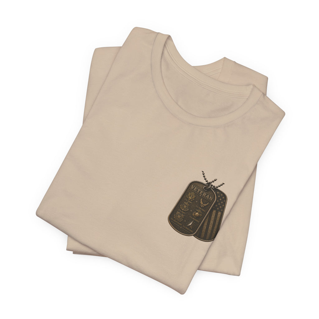Veteran Dog Tags T-Shirt — 'I Am A Veteran' Patriotic Military Tribute Tee