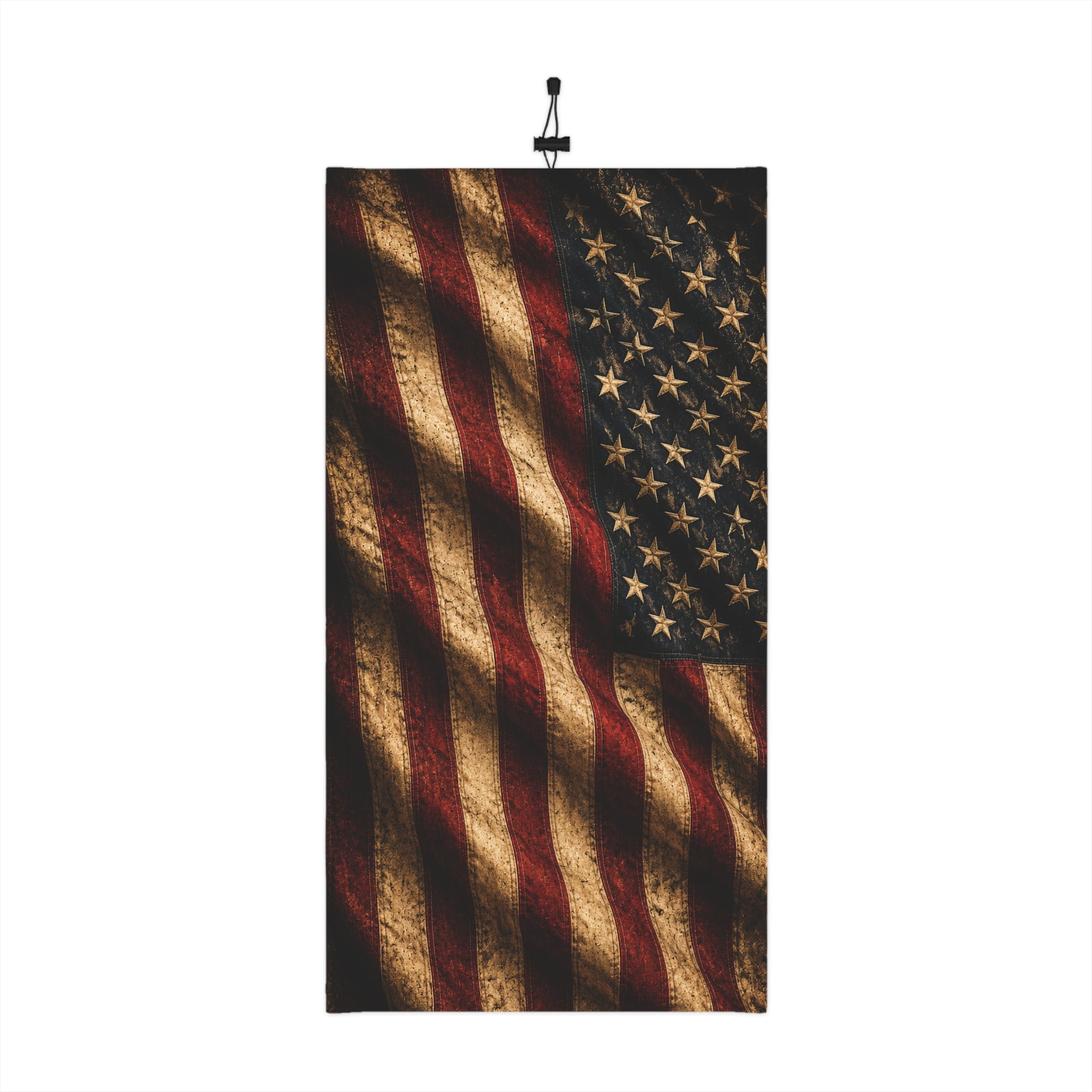 Vintage American Flag neck gaiter | Winter drawstring face scarf