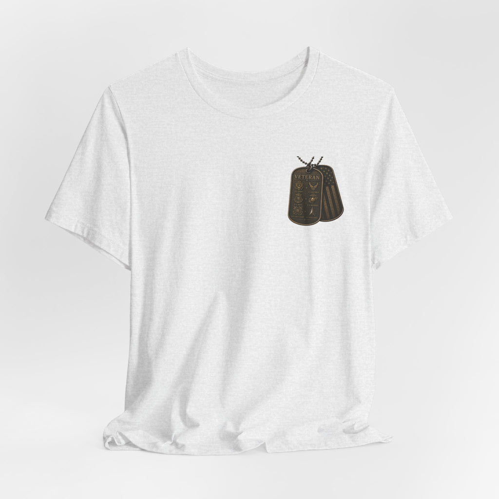 Veteran Dog Tags T-Shirt — 'I Am A Veteran' Patriotic Military Tribute Tee