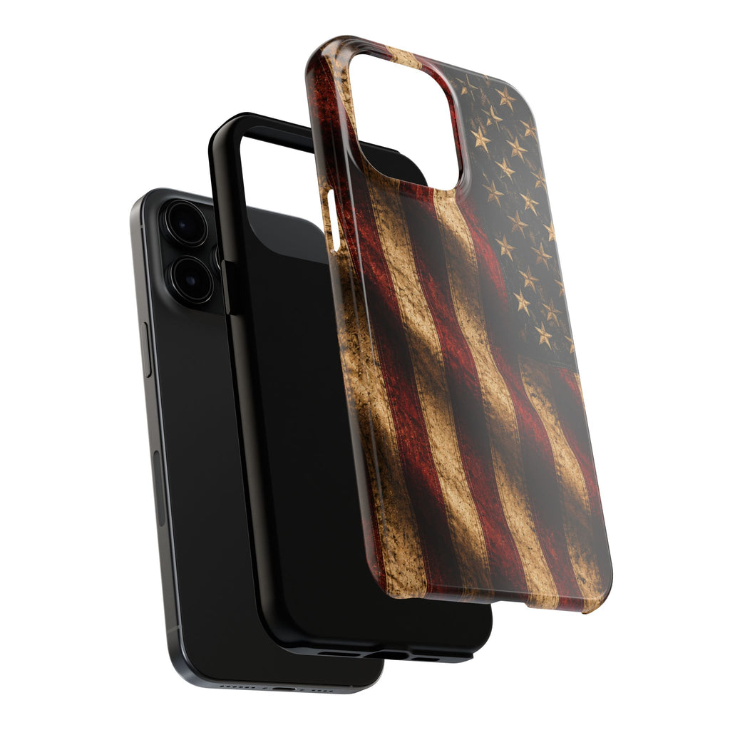 Distressed American Flag Tough Phone Case | Patriotic iPhone Cover
