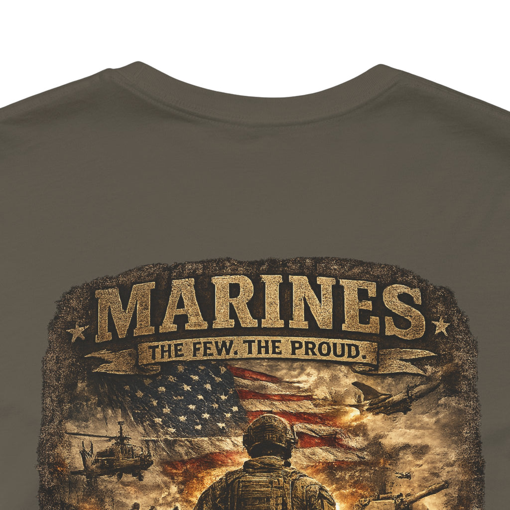 Marines Tribute Tee — Semper Fi Military Dog Tag Graphic T-Shirt