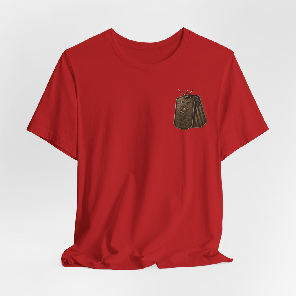 Marines Tribute Tee — Semper Fi Military Dog Tag Graphic T-Shirt