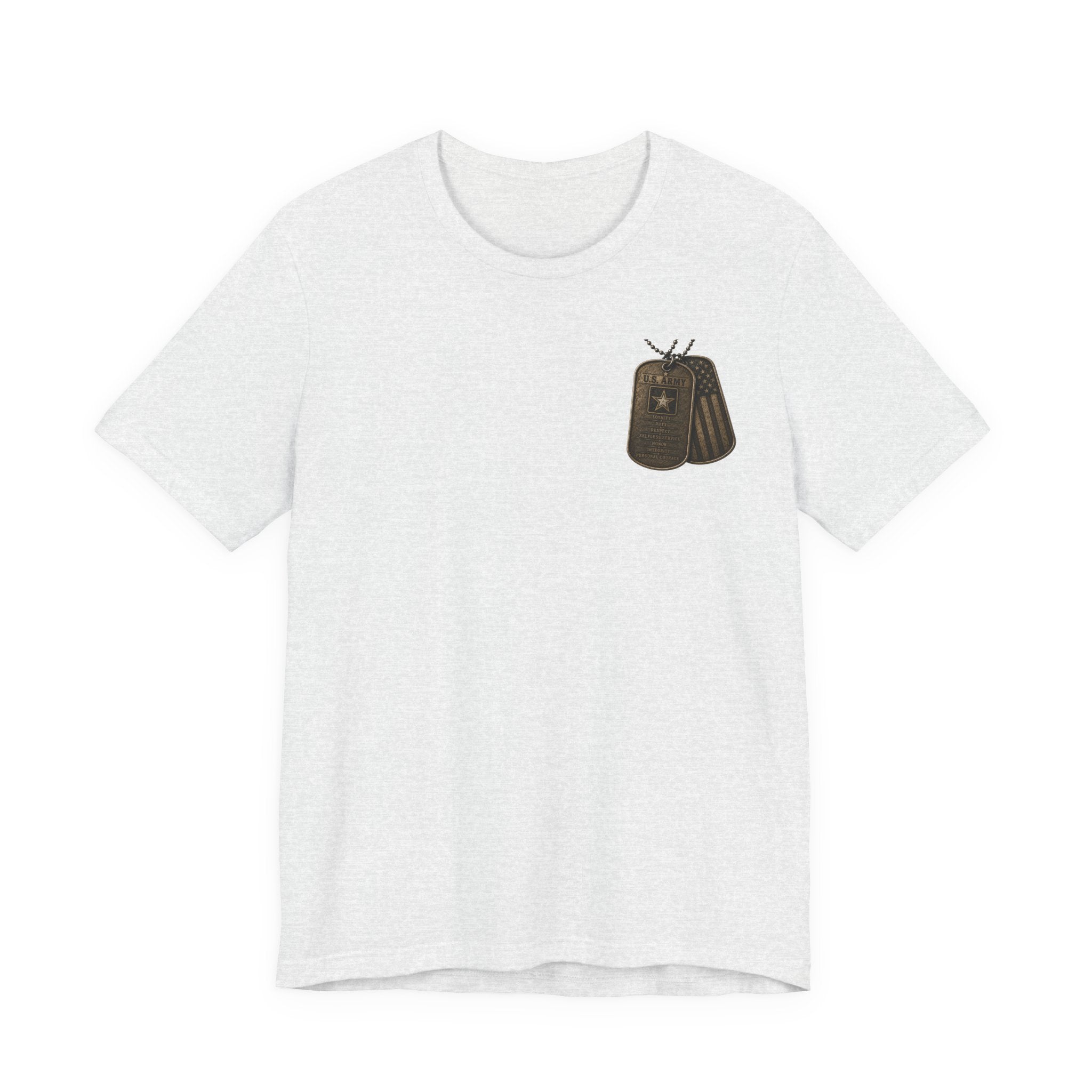 Army soldier silhouette Tee | Military dog tags design, US Army back print