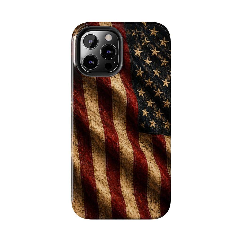 Distressed American Flag Tough Phone Case | Patriotic iPhone Cover