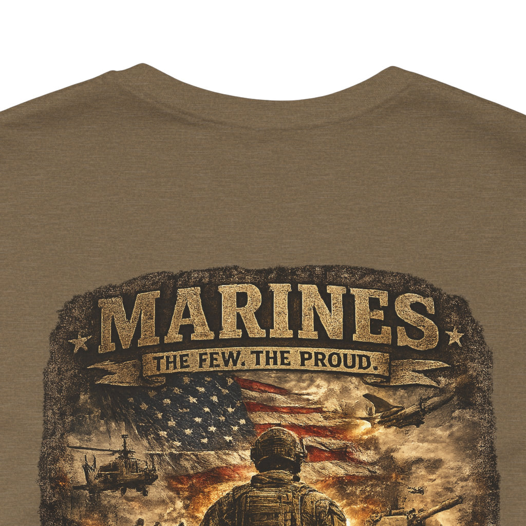 Marines Tribute Tee — Semper Fi Military Dog Tag Graphic T-Shirt