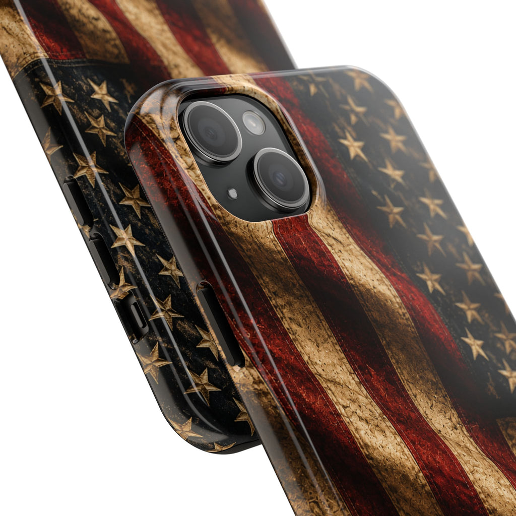 Distressed American Flag Tough Phone Case | Patriotic iPhone Cover