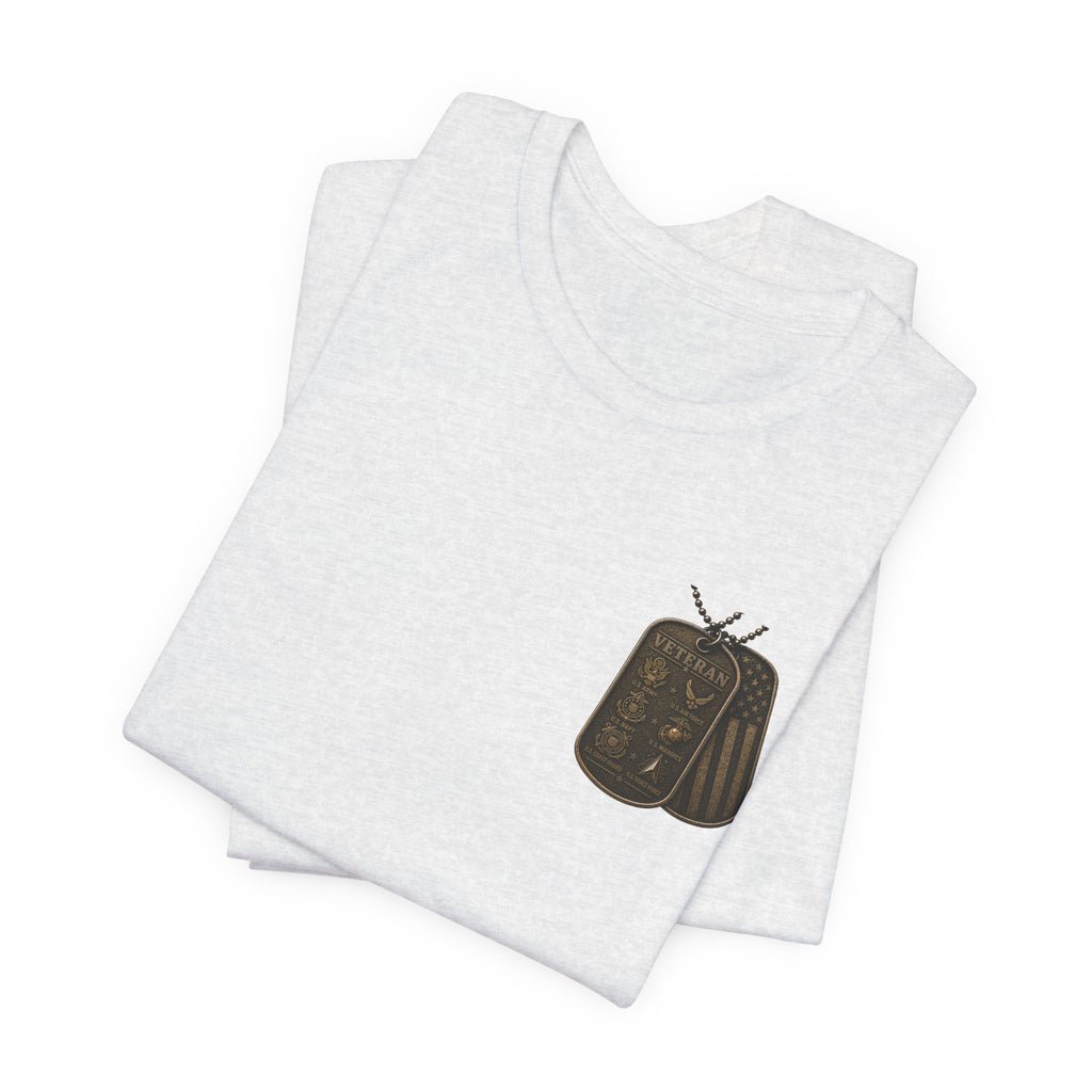 Veteran Dog Tags T-Shirt — 'I Am A Veteran' Patriotic Military Tribute Tee