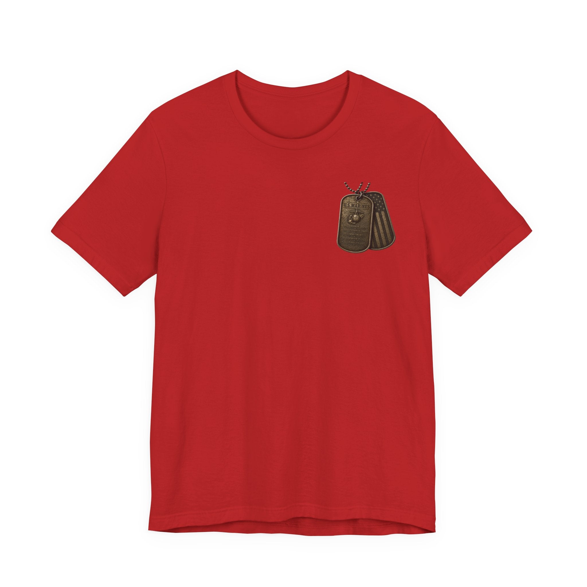 Marines Tribute Tee — Semper Fi Military Dog Tag Graphic T-Shirt
