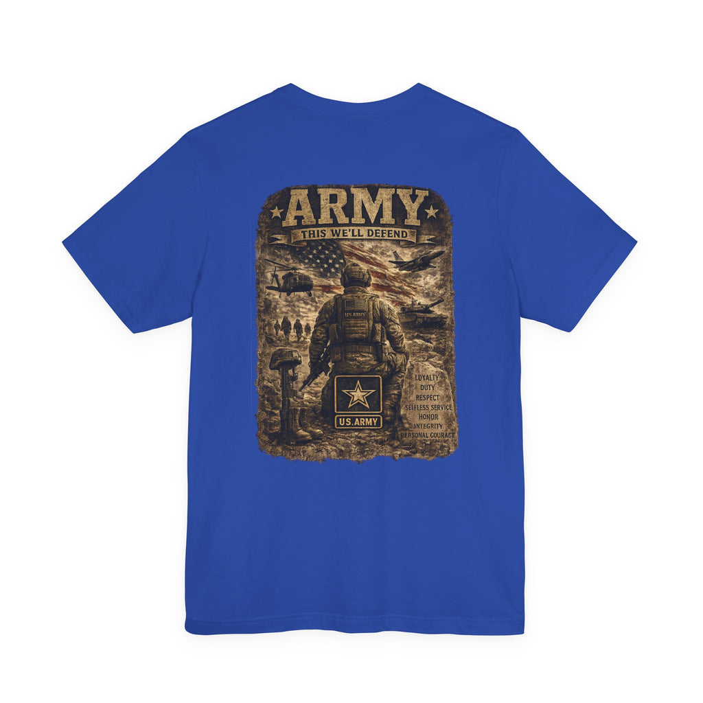 Army soldier silhouette Tee | Military dog tags design, US Army back print
