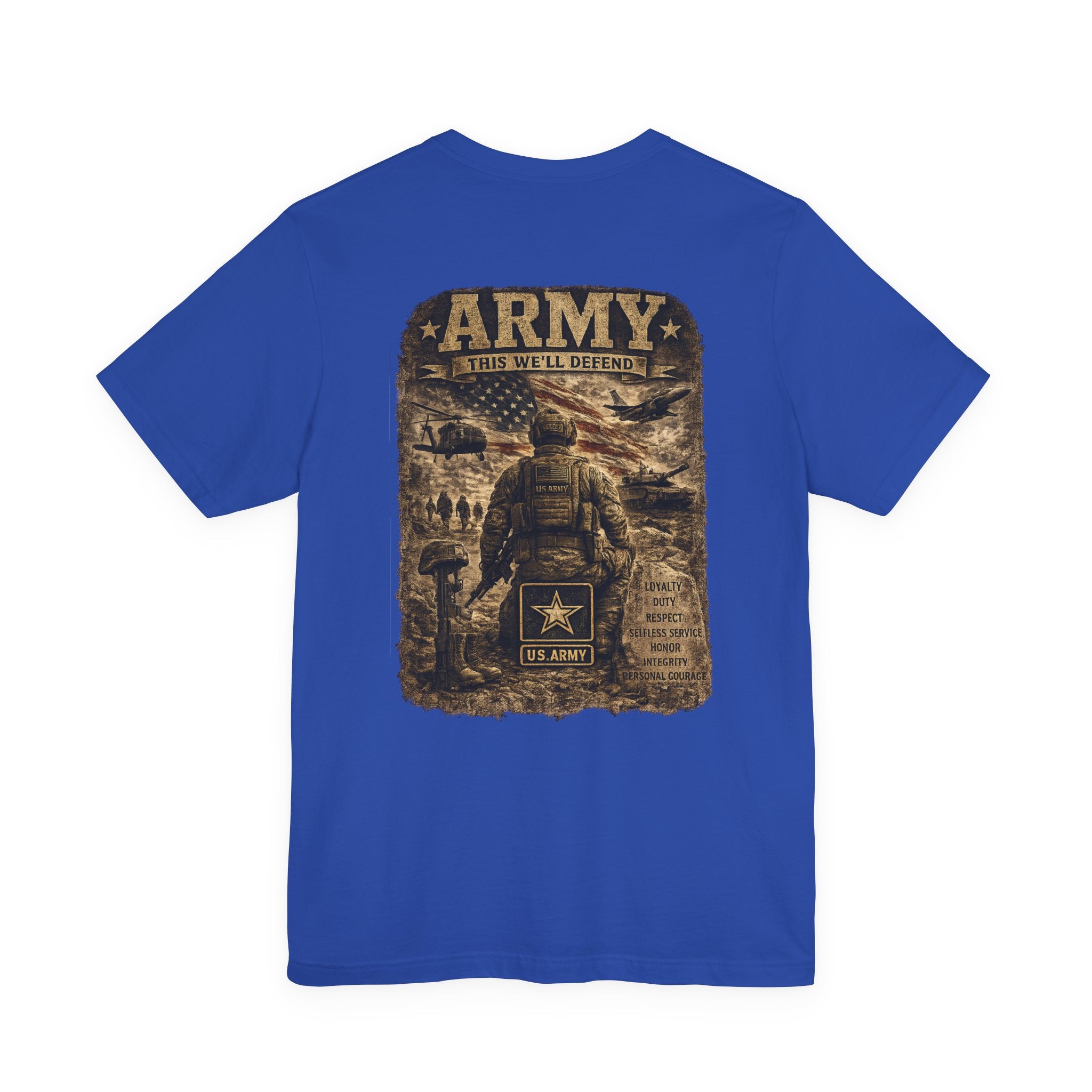Army soldier silhouette Tee | Military dog tags design, US Army back print