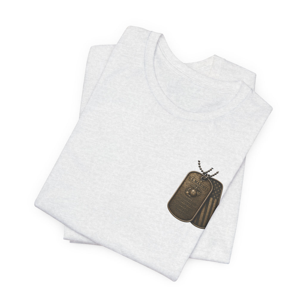 Marines Tribute Tee — Semper Fi Military Dog Tag Graphic T-Shirt