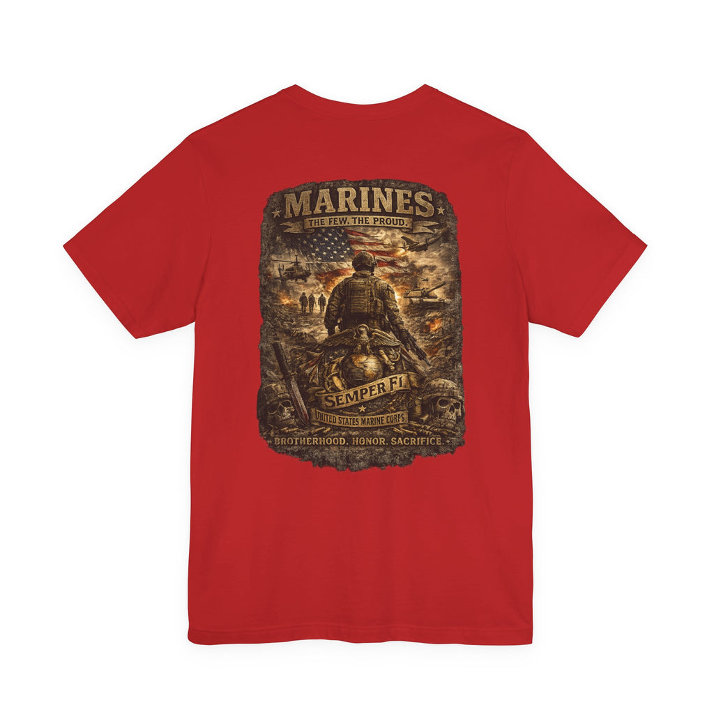 Marines Tribute Tee — Semper Fi Military Dog Tag Graphic T-Shirt
