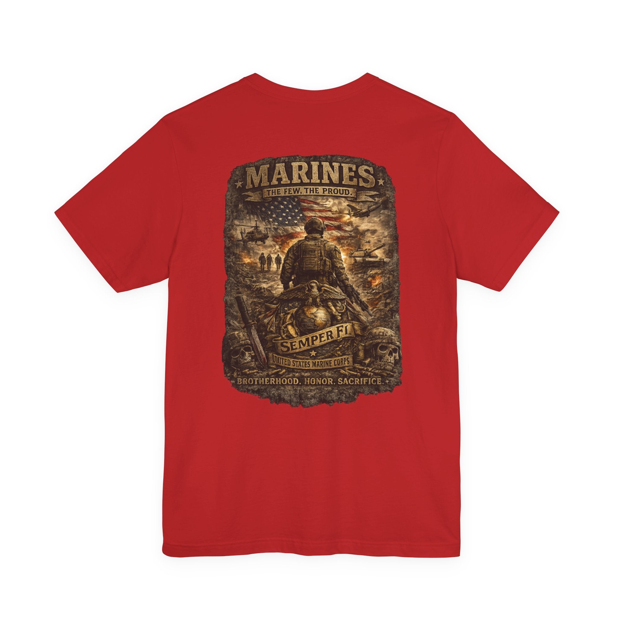 Marines Tribute Tee — Semper Fi Military Dog Tag Graphic T-Shirt