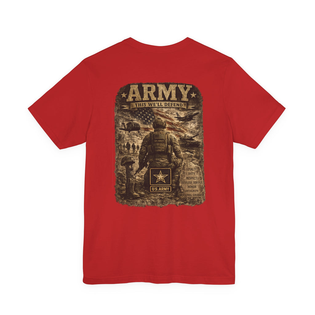 Army soldier silhouette Tee | Military dog tags design, US Army back print
