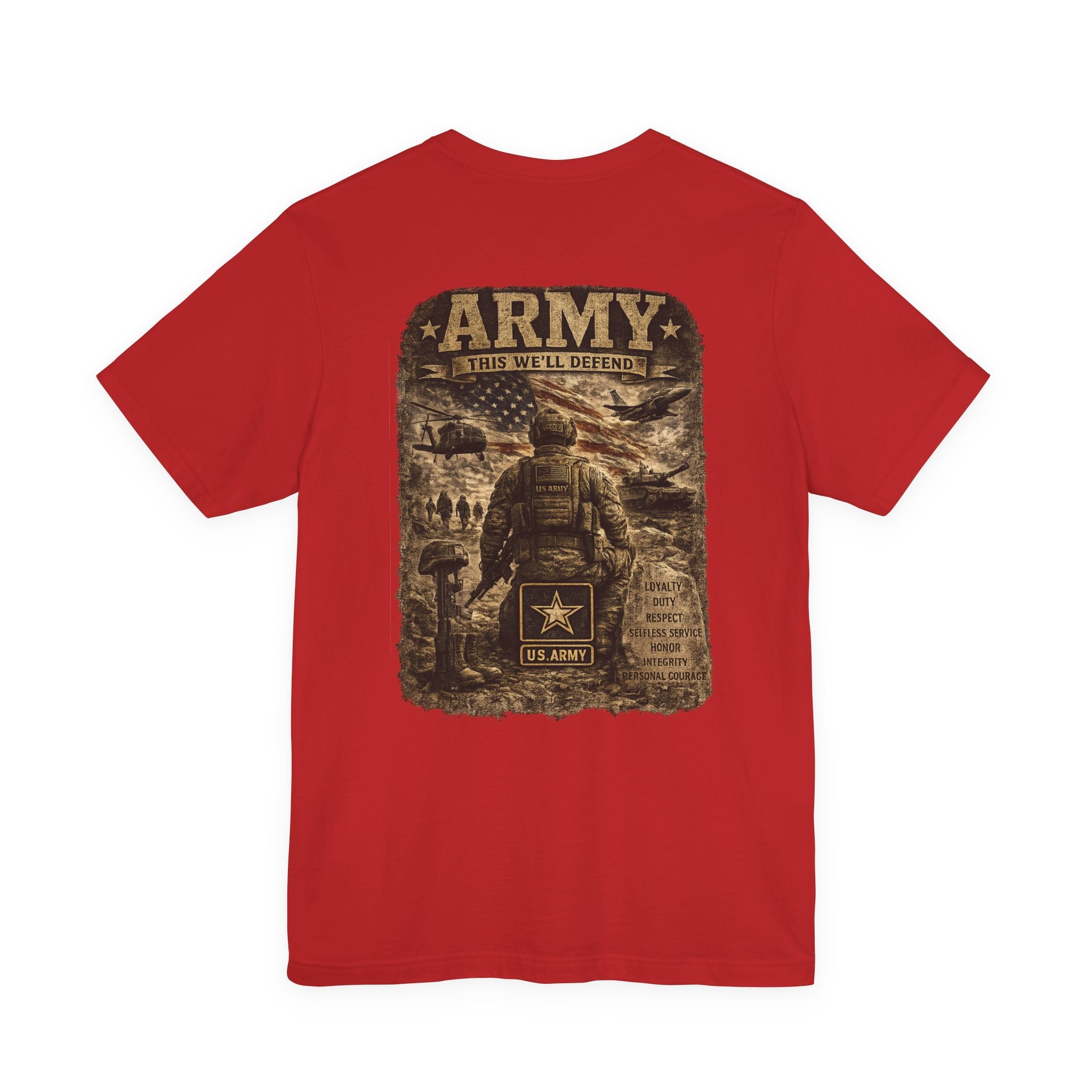 Army soldier silhouette Tee | Military dog tags design, US Army back print