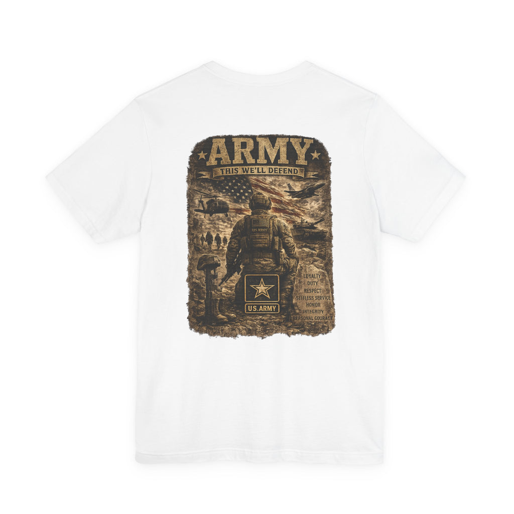 Army soldier silhouette Tee | Military dog tags design, US Army back print