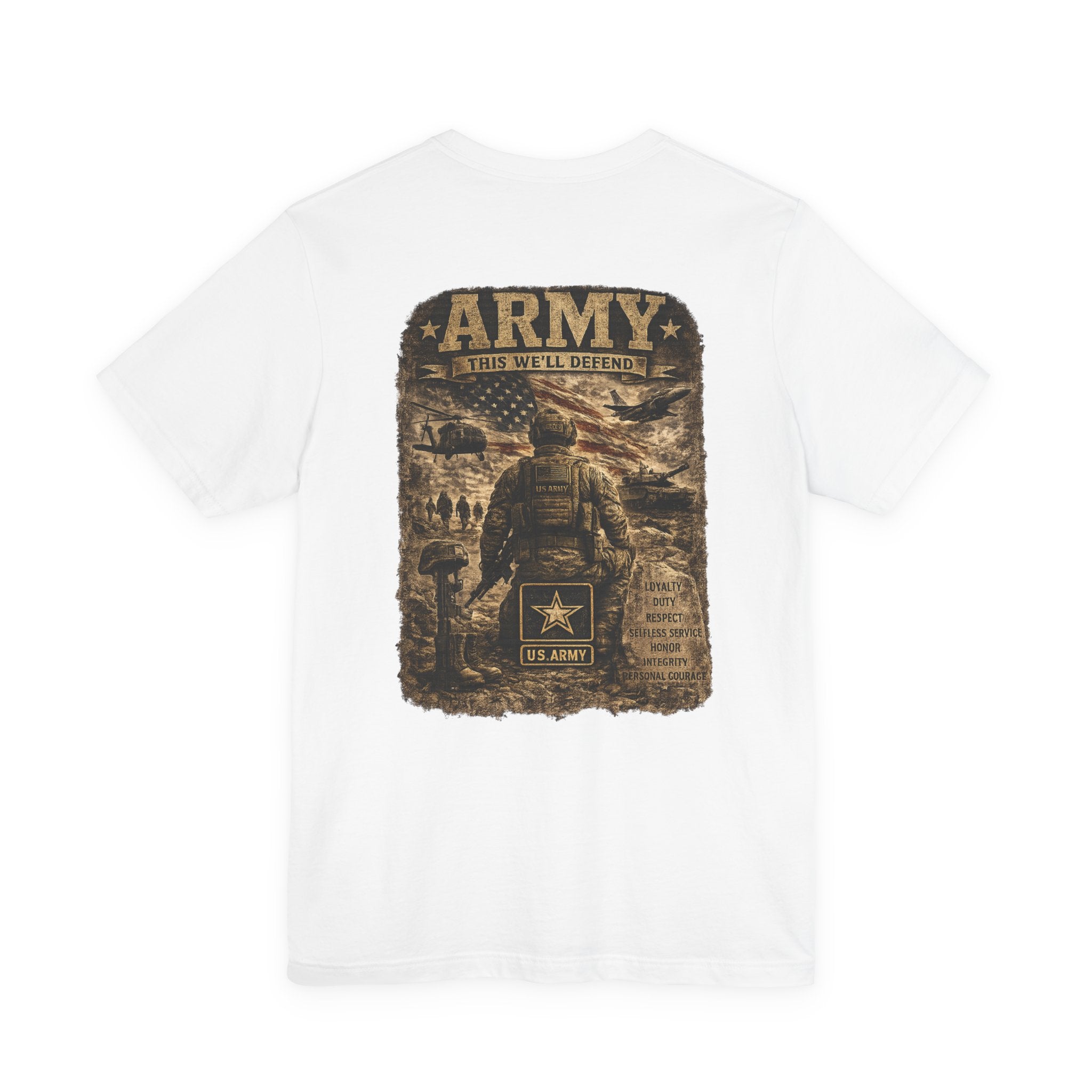Army soldier silhouette Tee | Military dog tags design, US Army back print