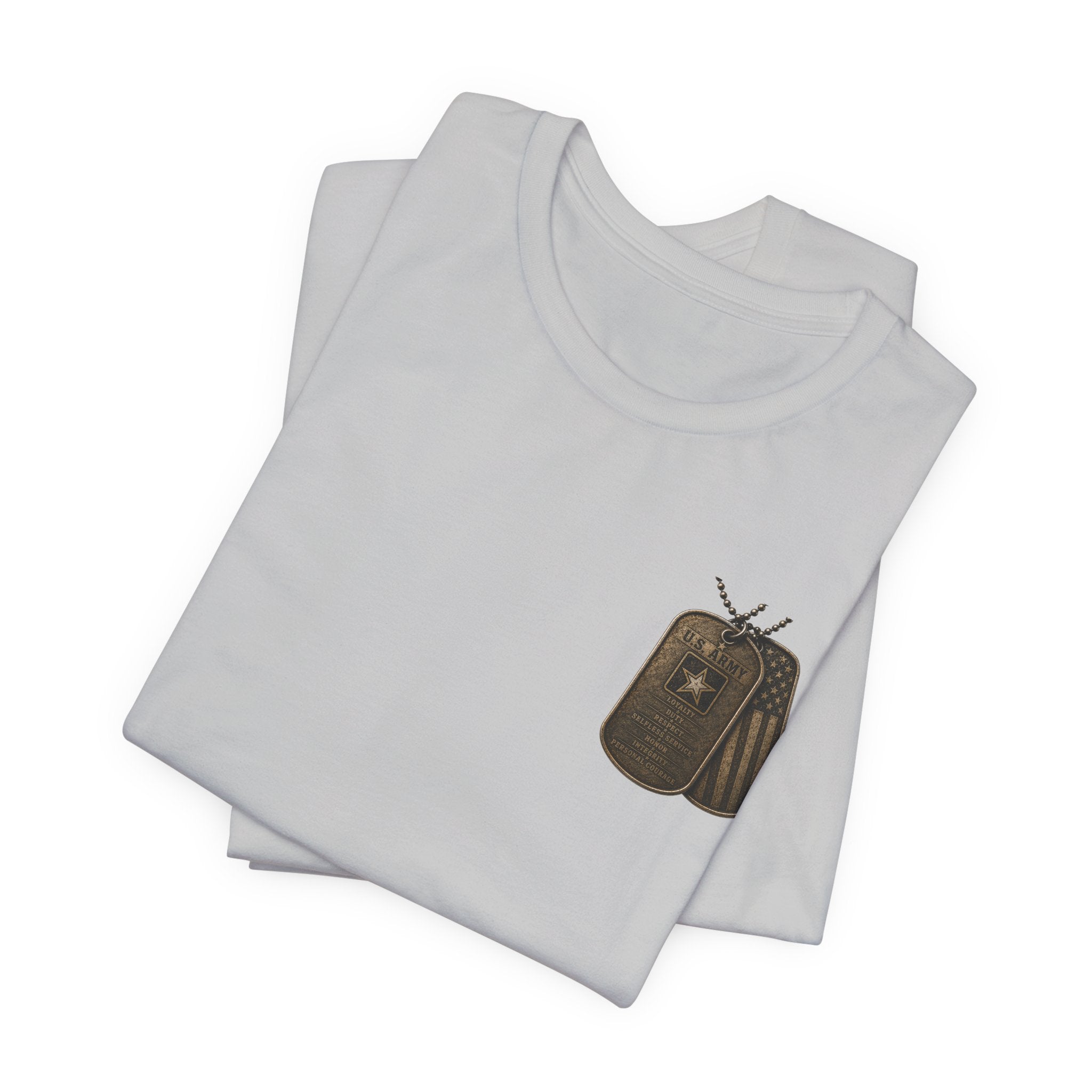 Army soldier silhouette Tee | Military dog tags design, US Army back print