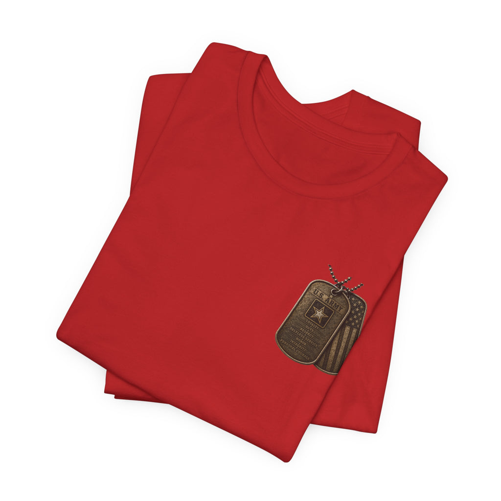 Army soldier silhouette Tee | Military dog tags design, US Army back print