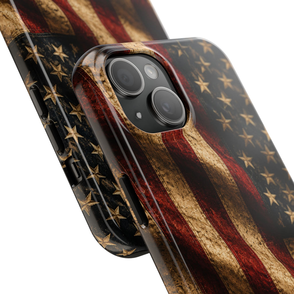 Distressed American Flag Tough Phone Case | Patriotic iPhone Cover