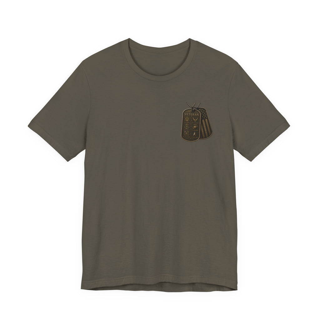 Veteran Dog Tags T-Shirt — 'I Am A Veteran' Patriotic Military Tribute Tee
